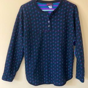 Color Pop Flower Sweater, Purple / Black / Teal